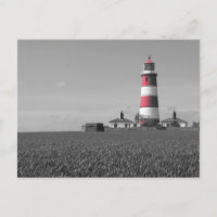 Belle carte postale Norfolk rouge & blanc phare