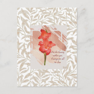 Belle Carte Postale Orange Floral Frame Canvas