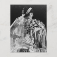 Belle carte postale Vintage mariée