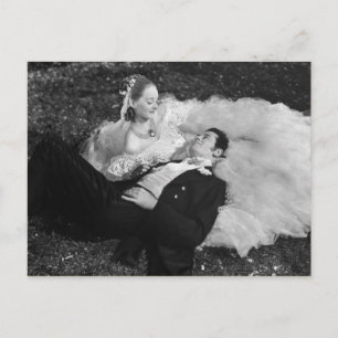 Belle carte postale Vintage mariée et chambre