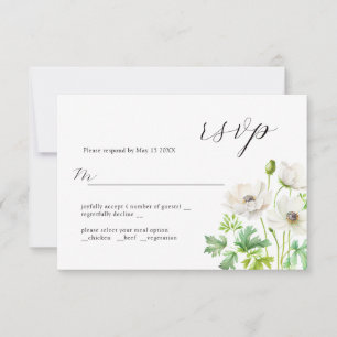 Belle carte RSVP Anemone Refined Design Mariage