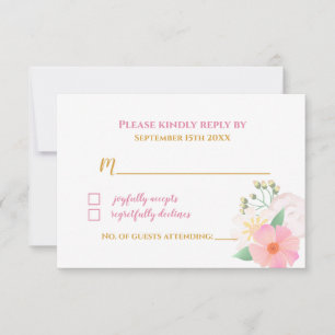 Belle carte RSVP Baby shower Floral Ballerina