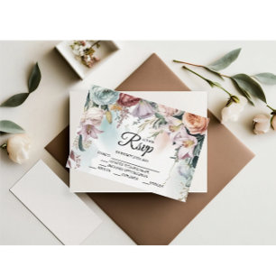Belle carte RSVP de designer Bouquet Floral