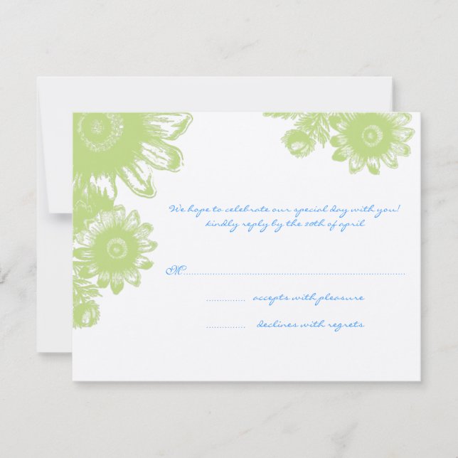 Belle carte RSVP de mariage Vintage à fleurs (Devant)