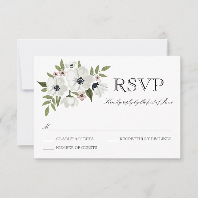 Belle carte RSVP Florale (Devant)