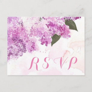 Belle carte RSVP personnalisée Lilacs