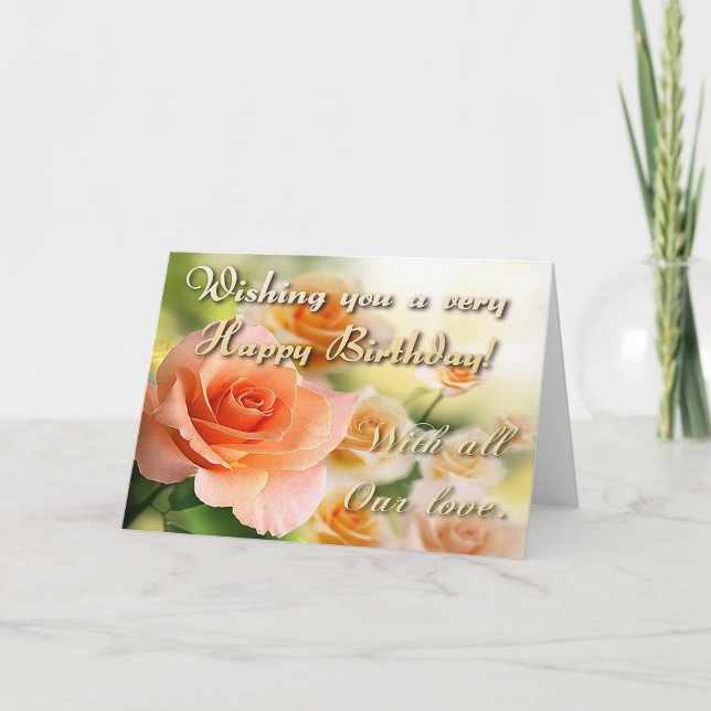 Belle carte "Wishing You A Very Happy Birthday" (Devant)