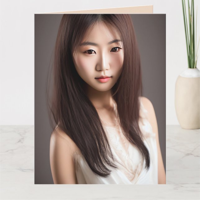 BELLE CARTES D'ANNIVERSAIRE ARTISTIQUE ASIATIQUE (Devant)