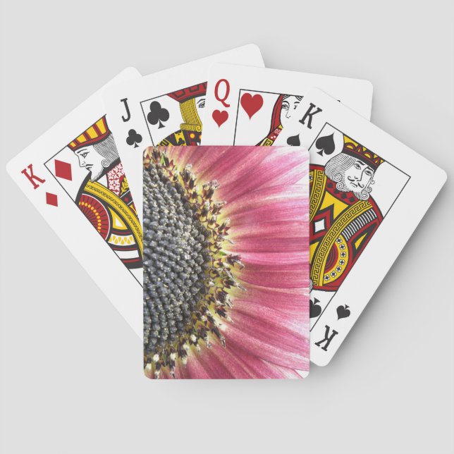 Belle Cartes De Jeu De Tournesol Rose (dos)