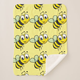 Belle Cartoon Bees Petite couverture Sherpa