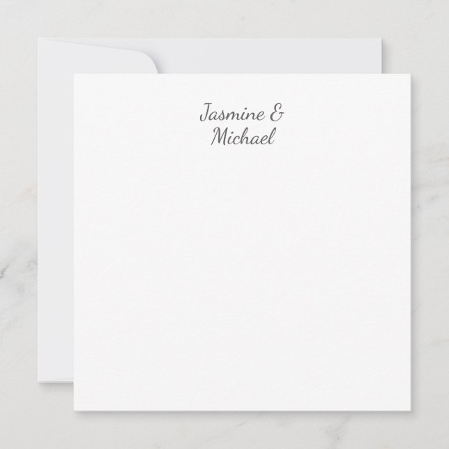 Belle Chic Calligraphie Couple Names Carte Mariage (Devant)
