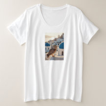 Belle Chouette debout sur le paysage grec