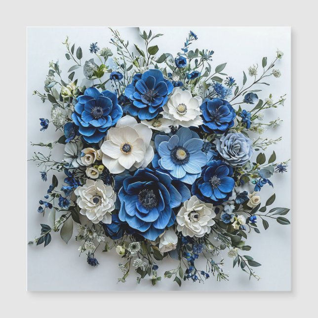 Belle composition florale bleue et blanche (Devant)