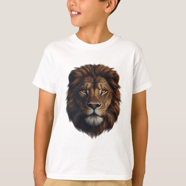 Belle conception de lion de jungle sur t-shirt enf (Devant)
