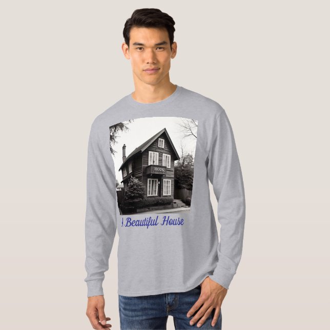 Belle conception de maison - T-shirt élégant à man (Devant entier)