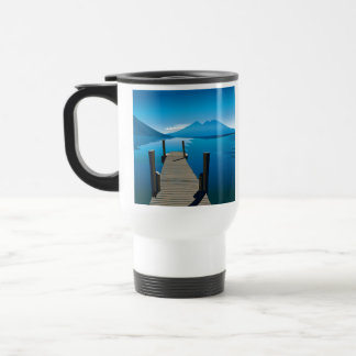 Belle conception de tasse de voyage de jetée océan