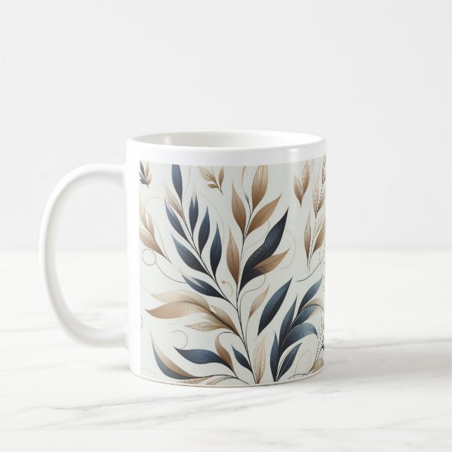 Belle Conception Florale Café Mug / Design élégant (Gauche)