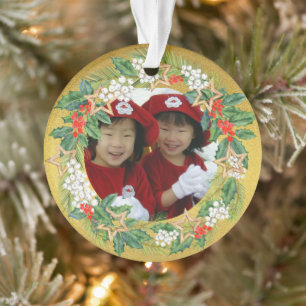 Belle couronne de vacances sur Gold Foil Photo