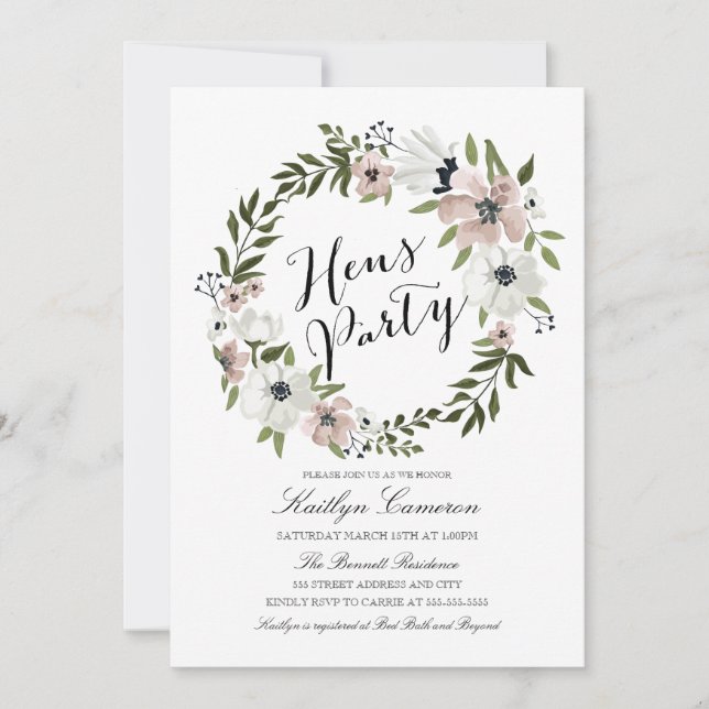 Belle couronne florale - Invitation de la fête des (Devant)