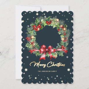 Belle couronne photo Joyeuse carte de Noël