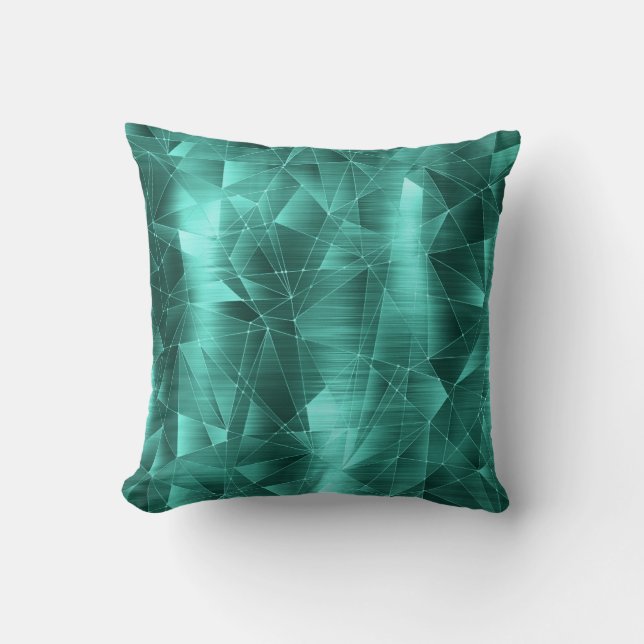 Belle Coussin de Motif géométrique Turquoise de lu (Recto)