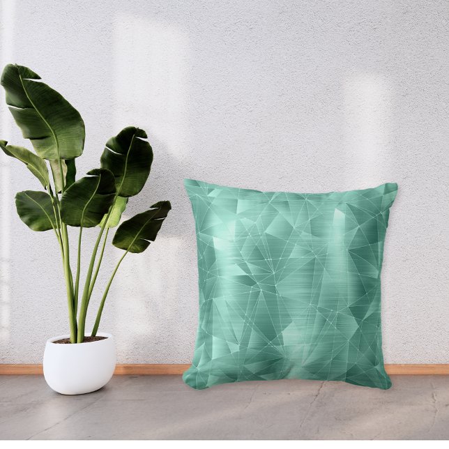 Belle Coussin de Motif géométrique Turquoise de lu (Créateur téléchargé)