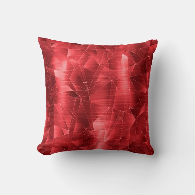 Belle Coussin de Motif rouge géométrique de luxe (Recto)