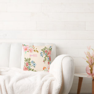 Belle Coussin Florale - Élégante Décor Maison