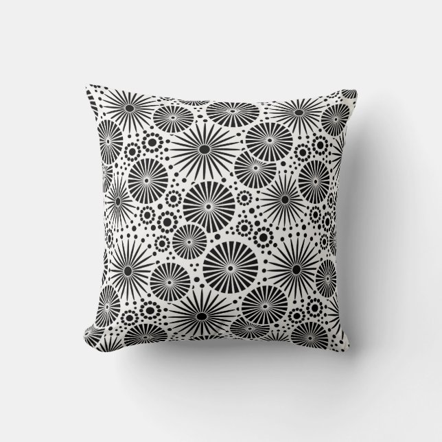 Belle Coussin rétro noir et blanc (Recto)