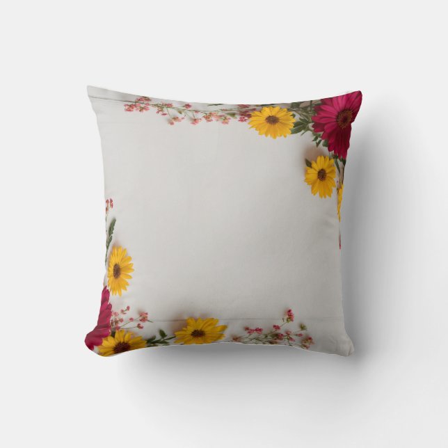 Belle couverture coussin design fleur (Recto)