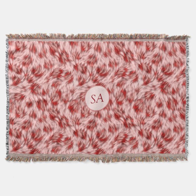 Belle couverture décorative monogrammée rouge et r (Devant)