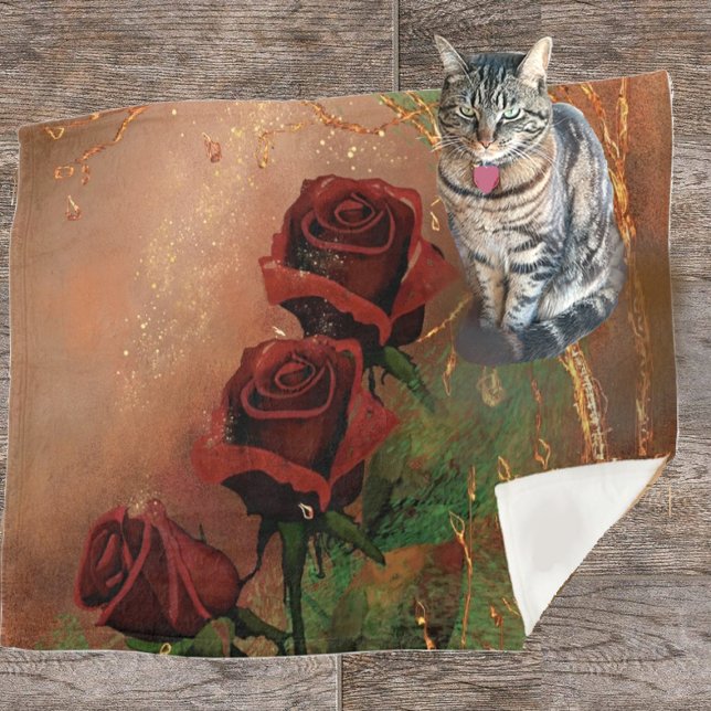 Belle couverture en polaire avec Rose (Créateur téléchargé)