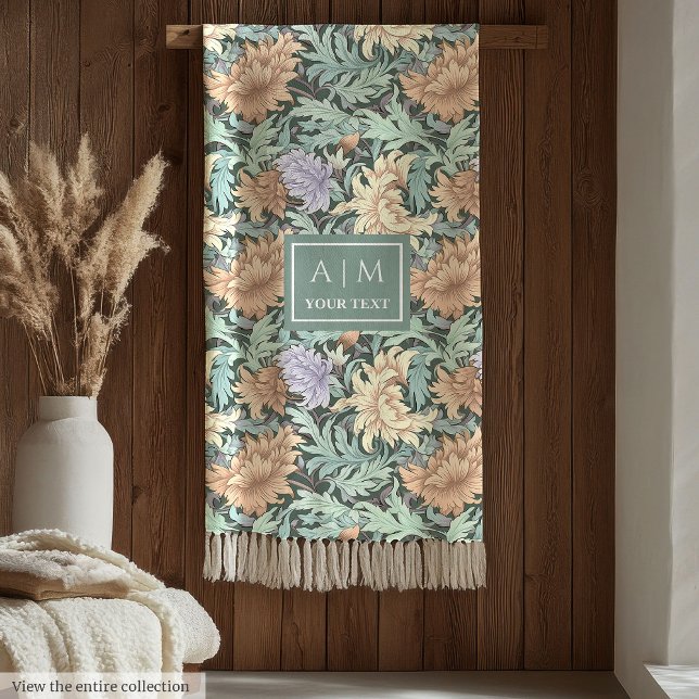 Belle couverture florale Art nouveau de style Morr (Delicate Morris style art nouveau floral blanket)