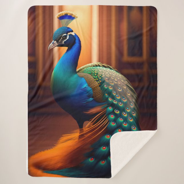 Belle couverture Sherpa Peacock (Devant)