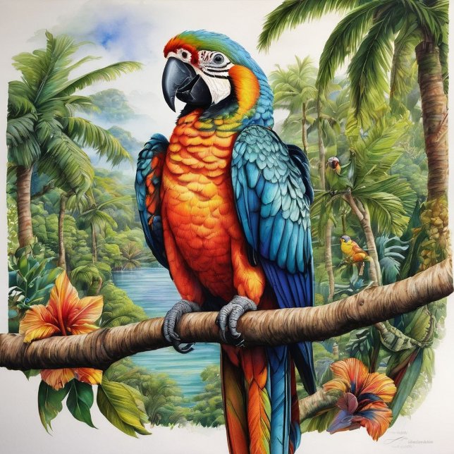 Belle cravate de perroquets arc-en-ciel (Créateur téléchargé)