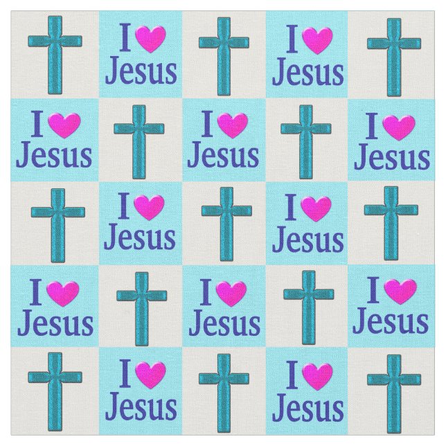 BELLE CROIX BLEUE J'AIME LE TISSU JÉSUS (Fermer)