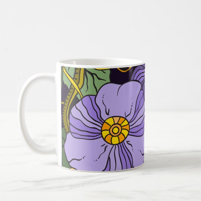 Belle croquis floral Coffee Mug (Gauche)