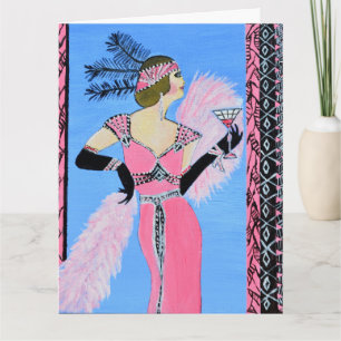 Belle dame pliée carte de vœux