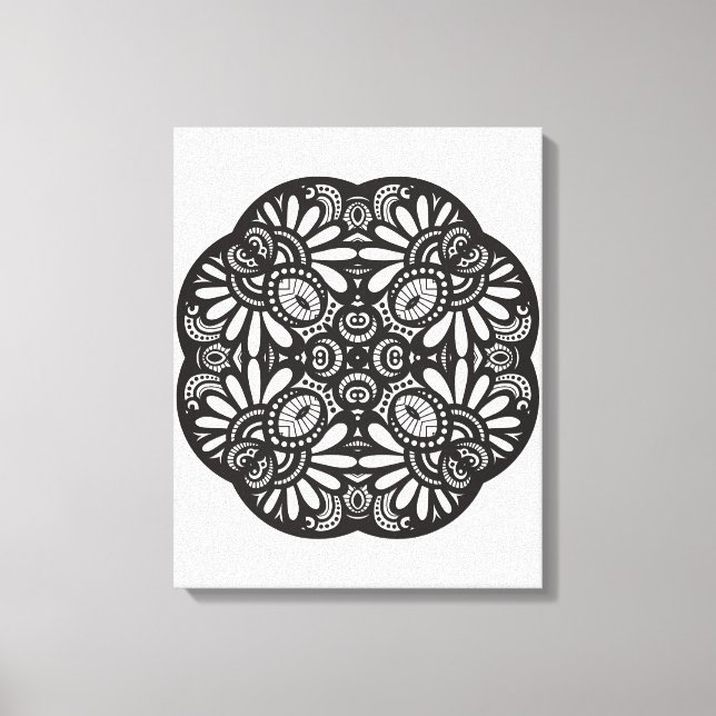 Belle Déco Carré noir Doodle 6 (Recto)