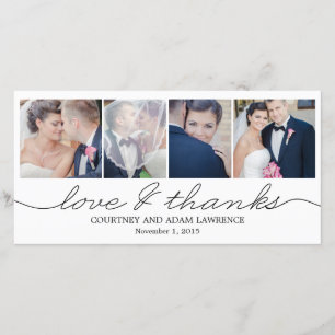 Belle écriture Mariage Merci Cartes - Blanc