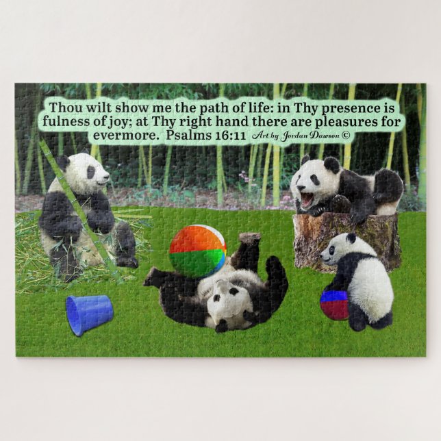 Belle écriture Panda Puzzle Psaumes 16:11 (Horizontal)