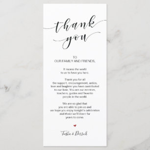 Belle Elégante Carte de réglage Merci