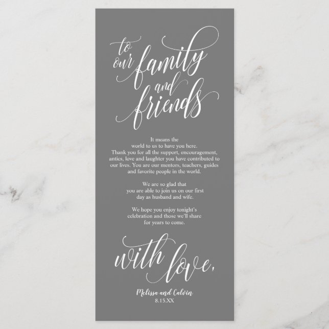 Belle Elégante Carte de réglage Merci (Devant)