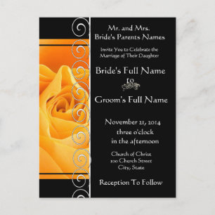 Belle Elégante Faire-part de mariage Rose orange