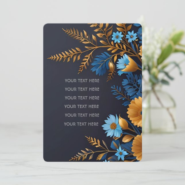 Belle élégante invitation de mariage design (Debout devant)