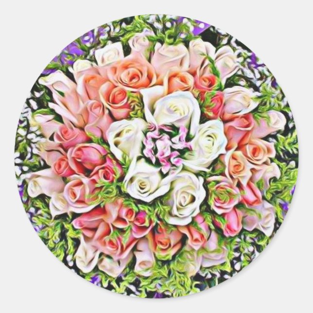 Belle enveloppe mariage rose scellés autocollants (Devant)