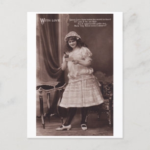 Belle Epoque Femme Romantique Vintage carte postal