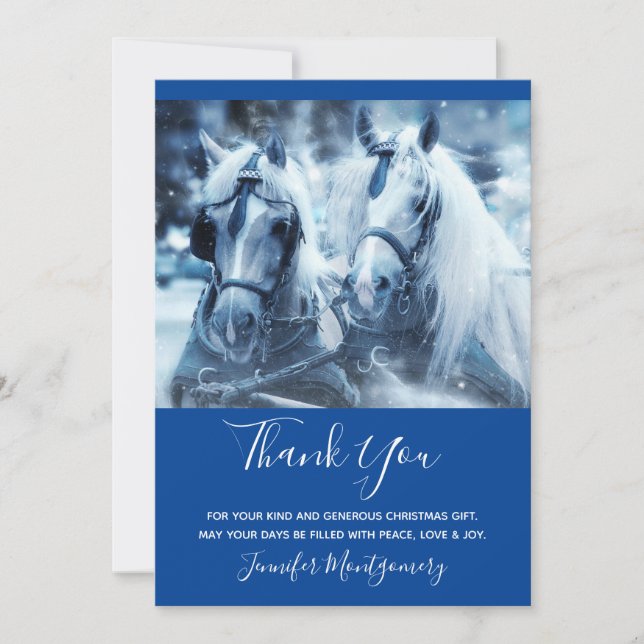 Belle équipe Cheval Hiver Photo Merci (Devant)