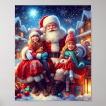 Belle et belle affiche de Noël du Père Noël
