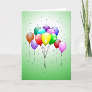 Belle et colorée ballon d'anniversaire Carte